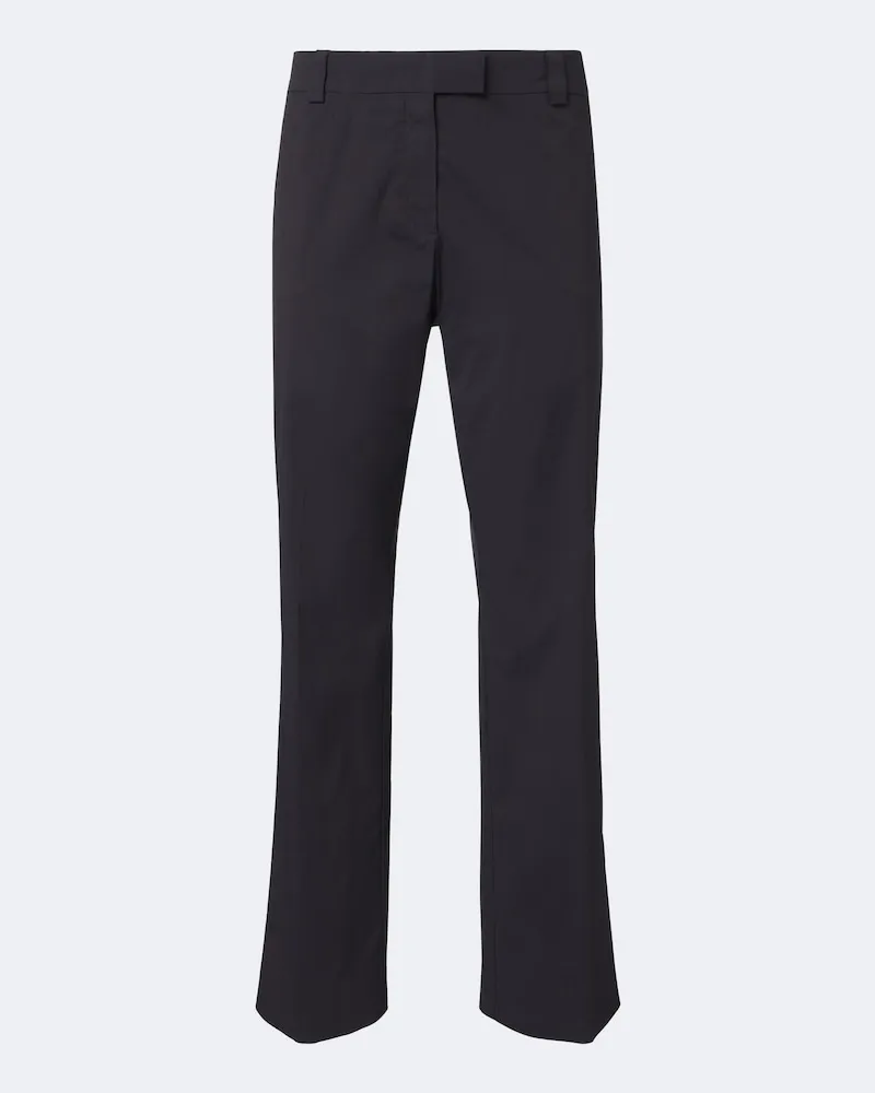 Miu Miu Straight Hose aus einem Baumwollgemisch Schwarz