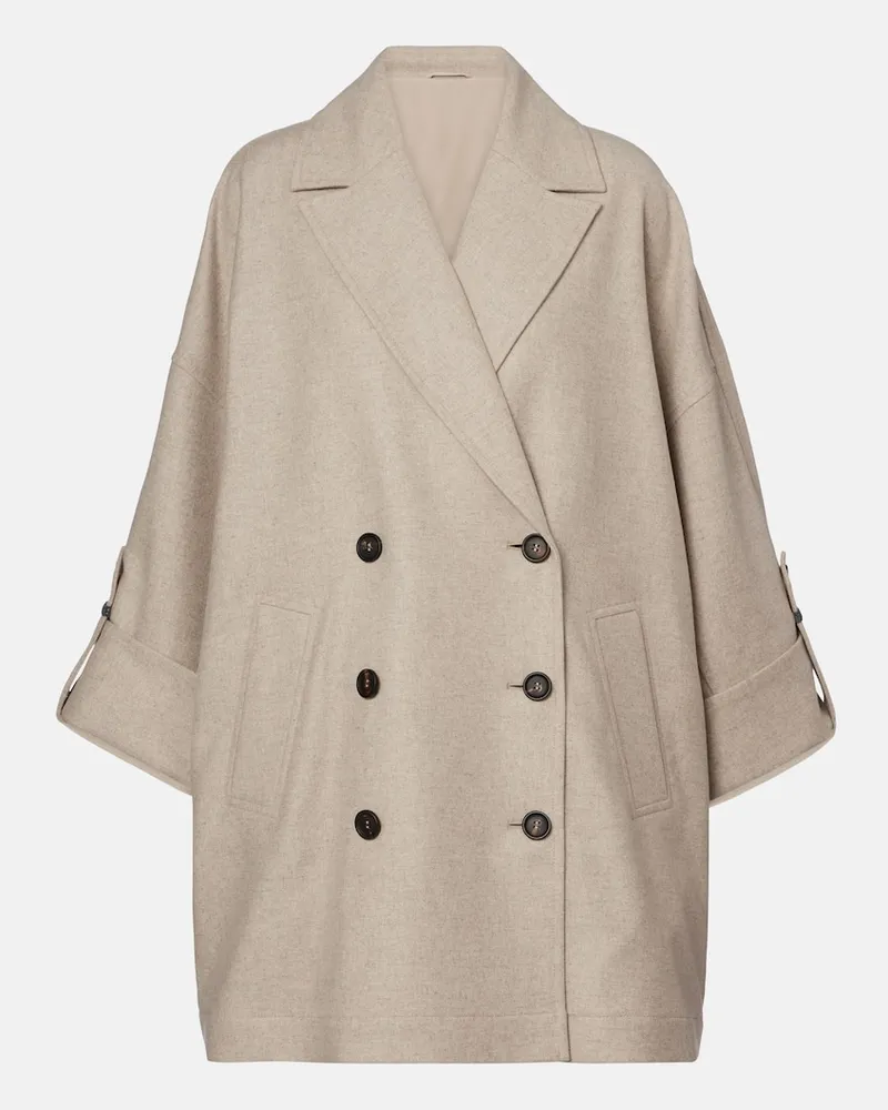 Brunello Cucinelli Oversize-Jacke aus Wolle Beige