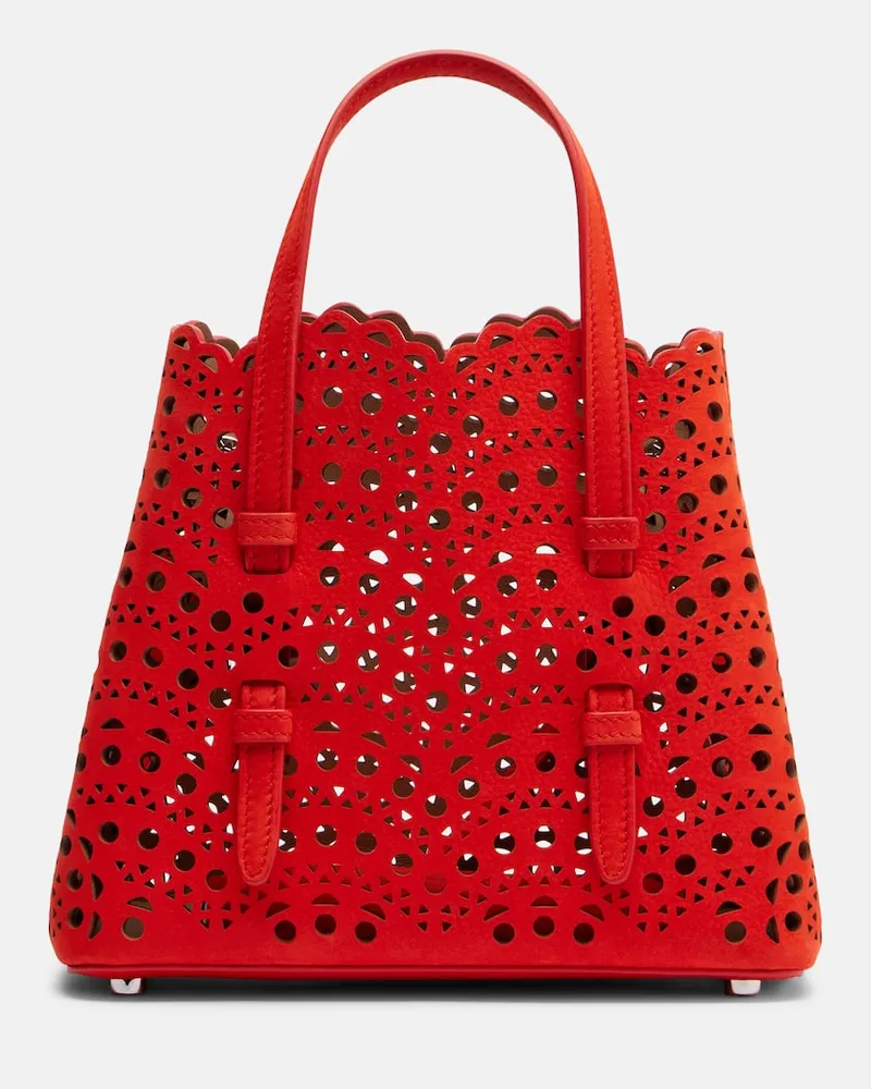 Alaïa Alaïa Tote Bag Mina 20 Vienne aus Leder Rot