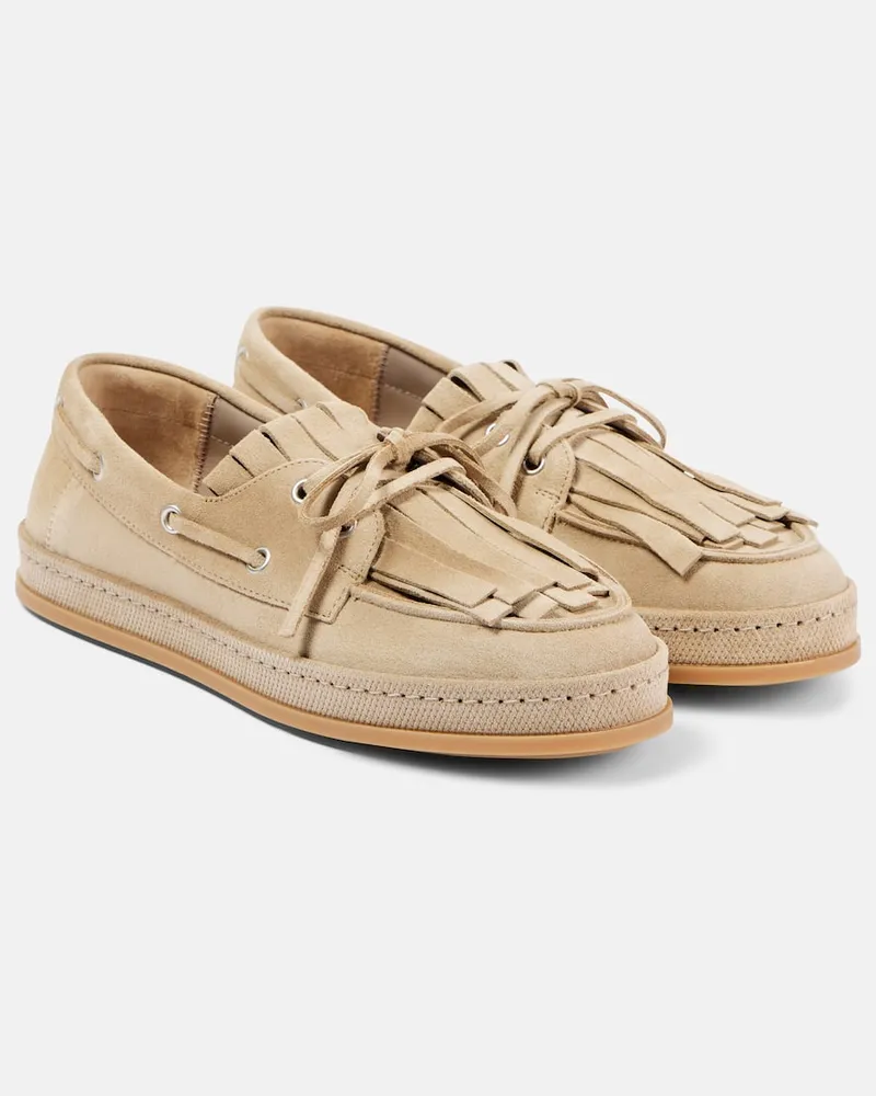 Hogan Loafers H683 aus Veloursleder Beige