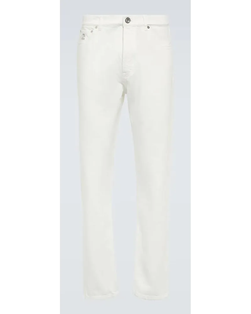 Brunello Cucinelli Mid-Rise Slim Jeans Weiss