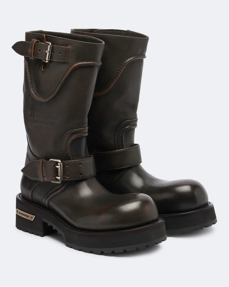 Balenciaga Stiefel Venom aus Leder Braun