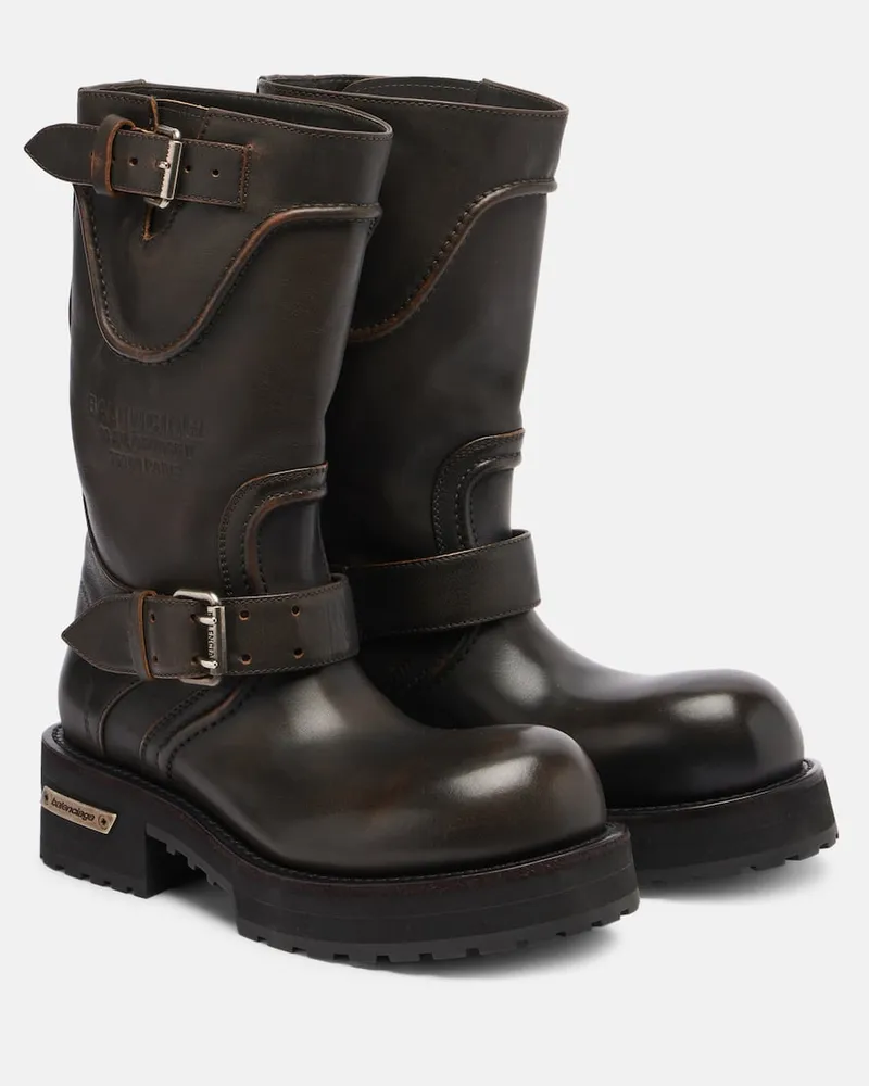 Balenciaga Stiefel Venom aus Leder Braun