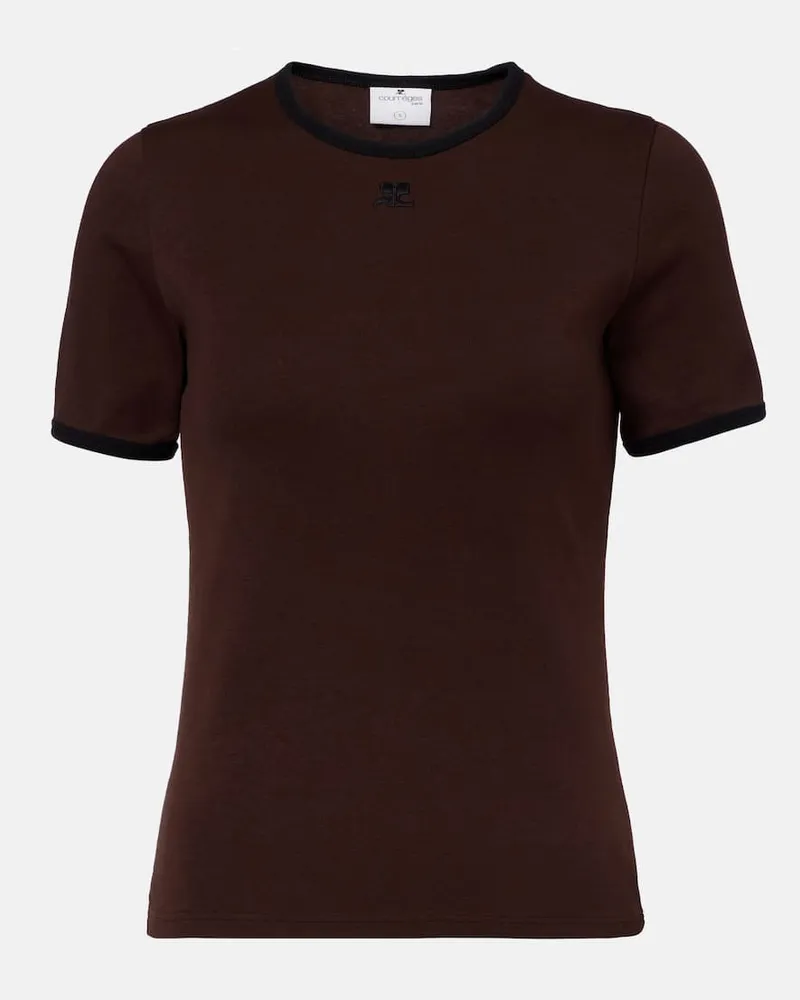 Courrèges Courrèges T-Shirt aus Baumwolle Braun