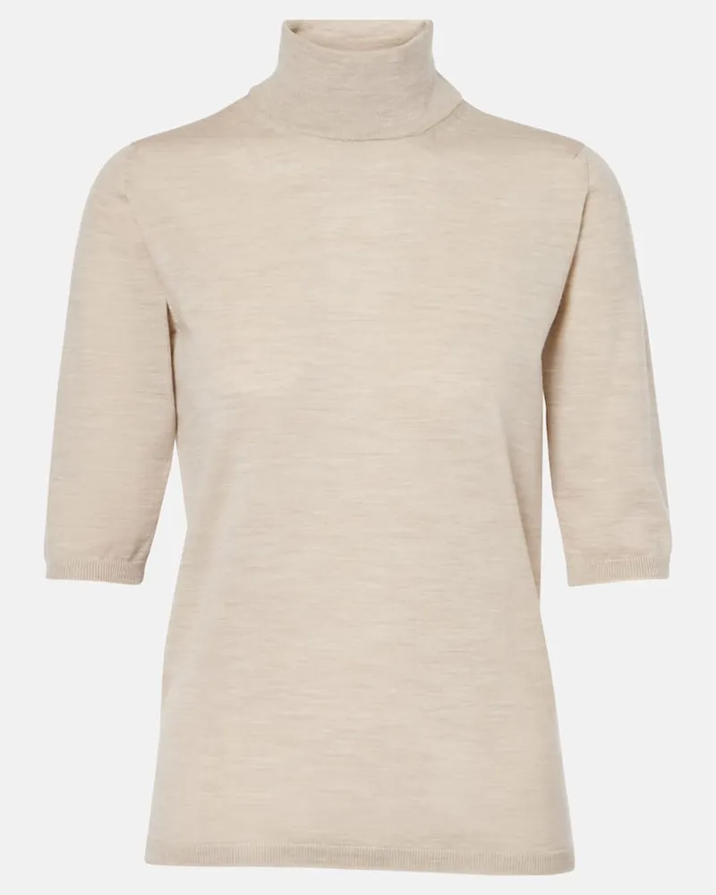 Max Mara Rollkragenpullover Cecina aus Schurwolle Beige