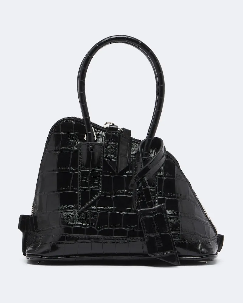 ATTICO Henkeltasche Sant Ambroeus Mini aus Leder Schwarz