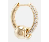 Einzelner Ohrring Piercing aus 14kt Gelbgold mit Diamanten
