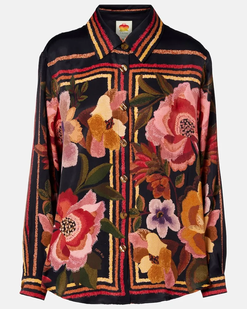 FARM Rio Hemd Chenille Flowers Schwarz