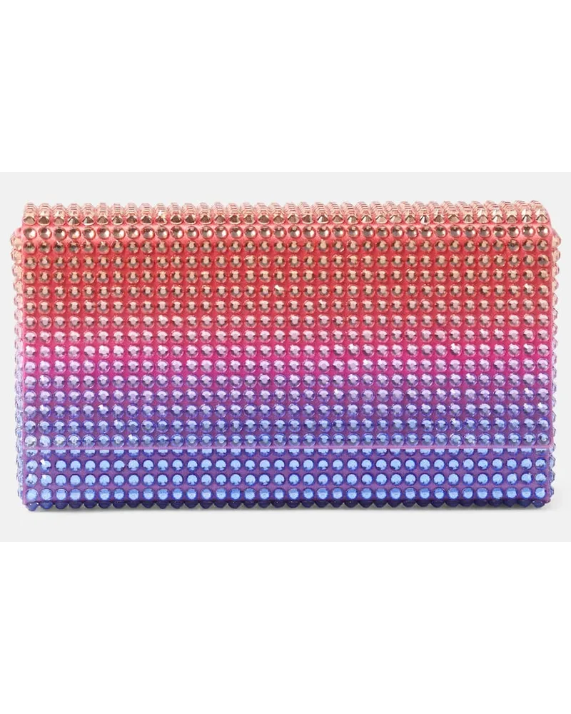 Amina Muaddi Clutch Super Amini Paloma Mini mit Kristallen Multicolor