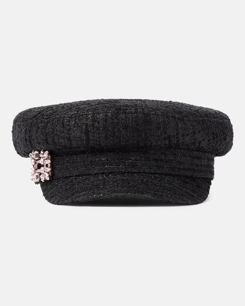 Roger Vivier Schiebermütze aus Tweed Schwarz