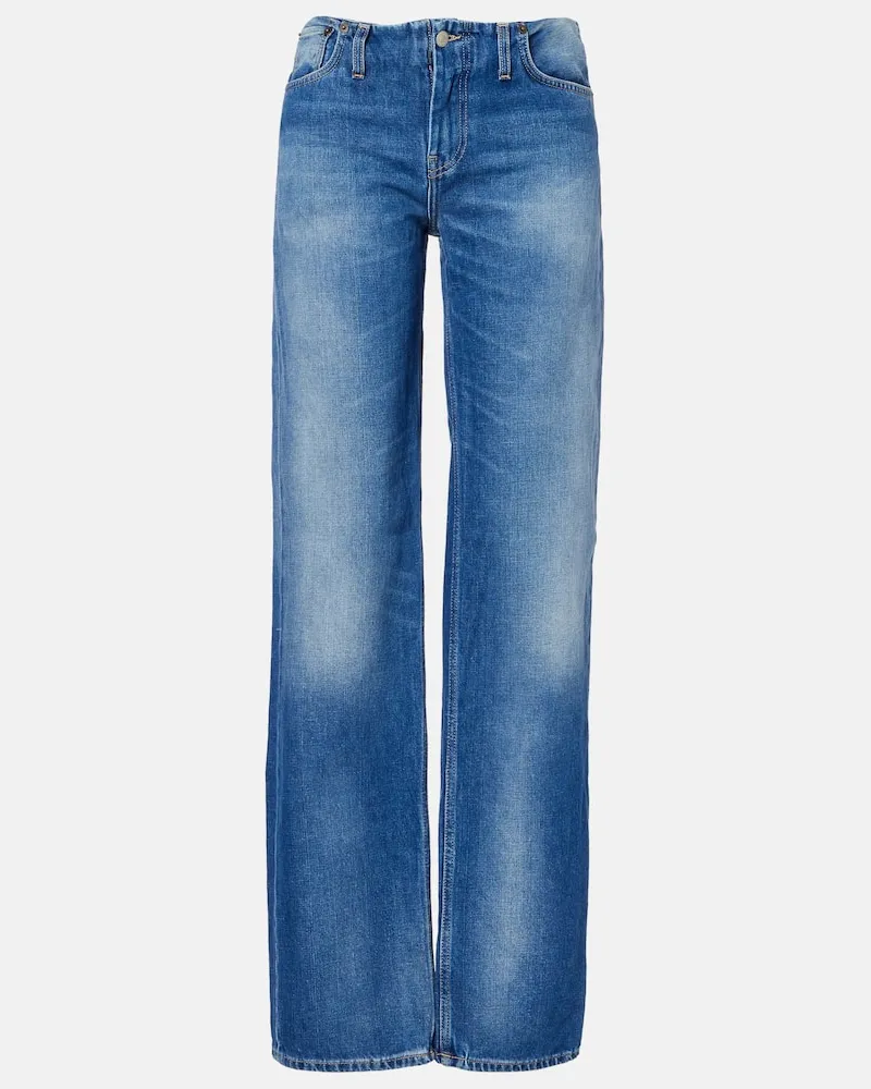 Acne Studios Wide-Leg Low-Rise Jeans Blau