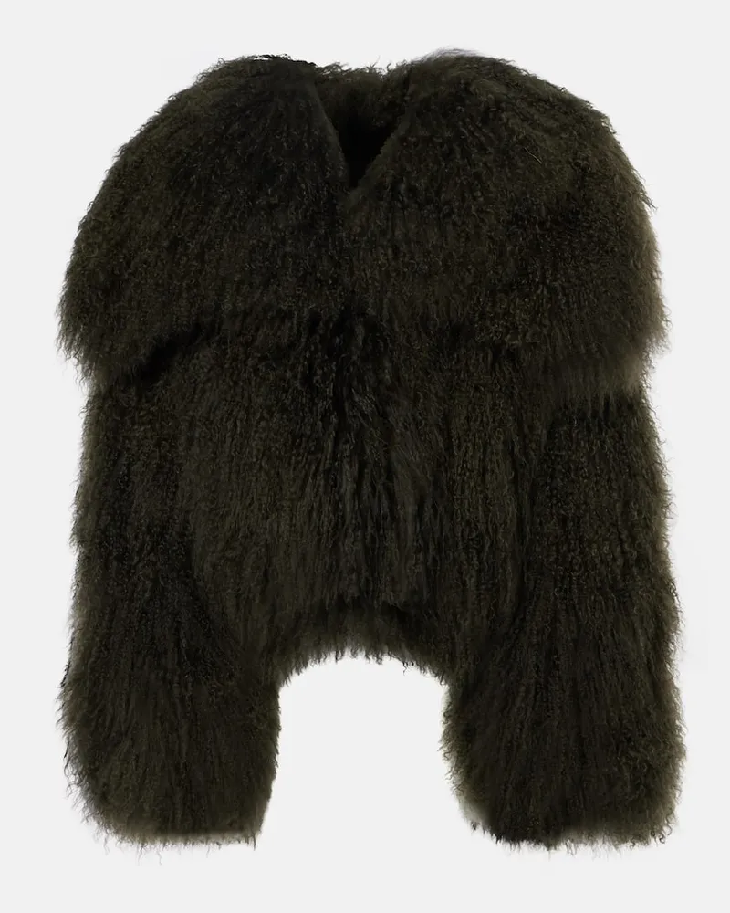 ATTICO Bomberjacke aus Faux Fur Grün