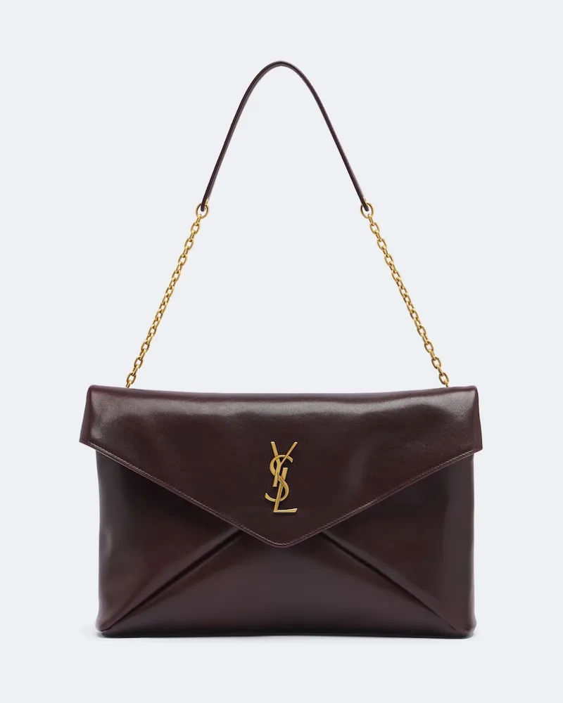 Saint Laurent Schultertasche Cassandre Large aus Leder Braun