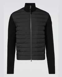 Moncler Daunenjacke mit Wolle und Kaschmir Schwarz