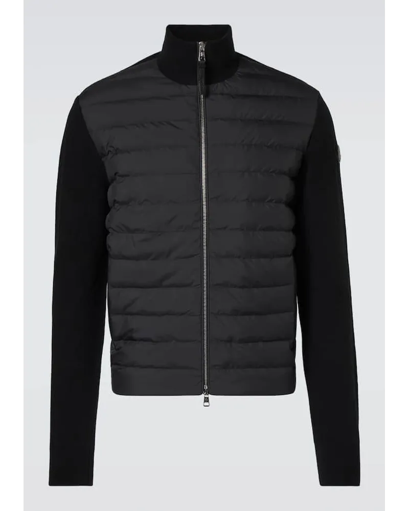 Moncler Daunenjacke mit Wolle und Kaschmir Schwarz