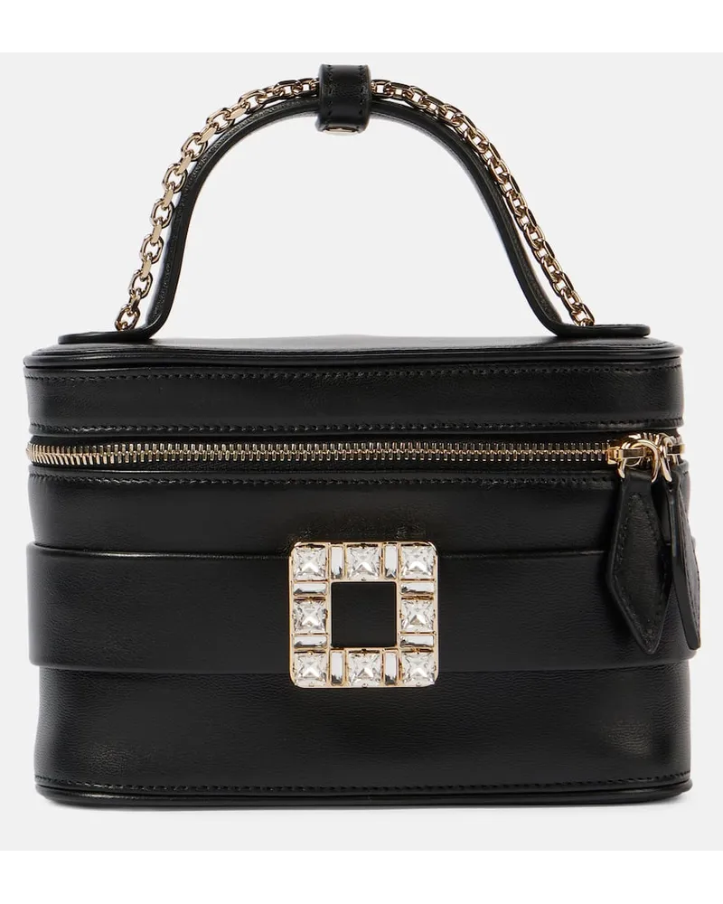 Roger Vivier Verzierte Schultertasche aus Leder Schwarz