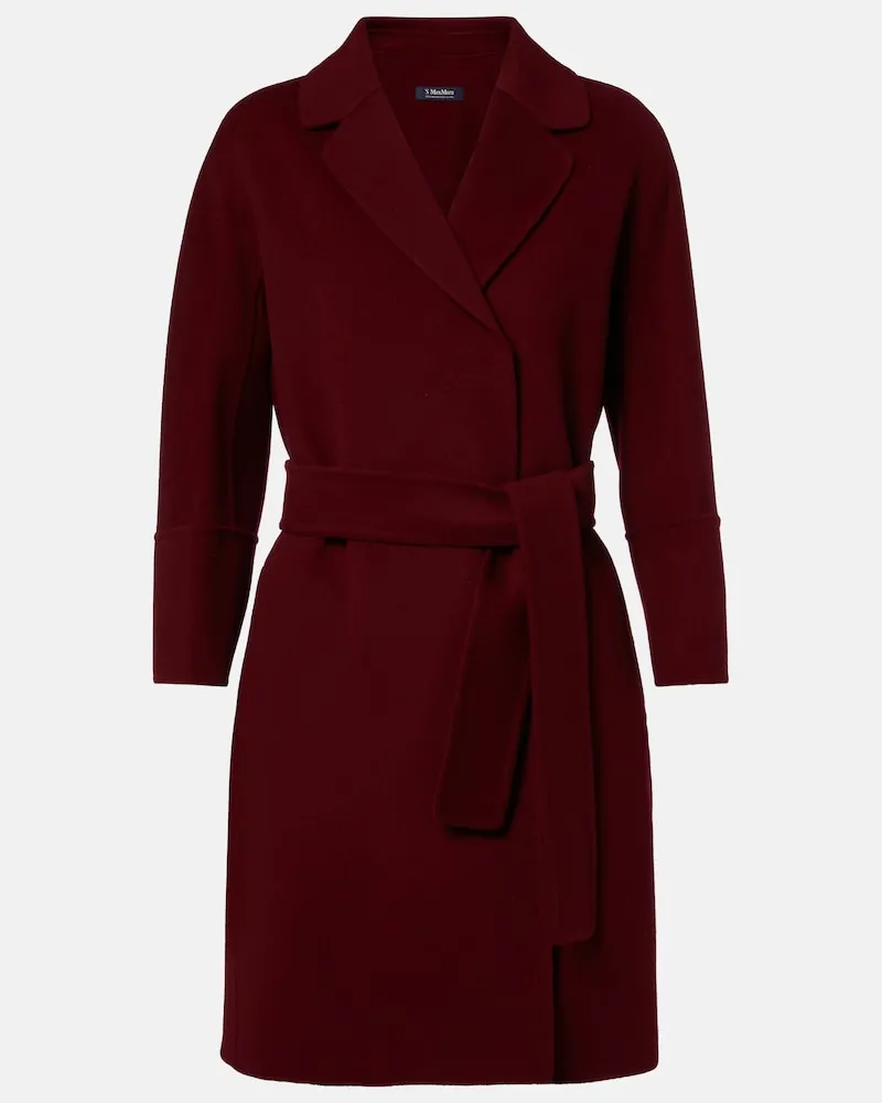Max Mara Mantel aus Wolle Burgunderrot