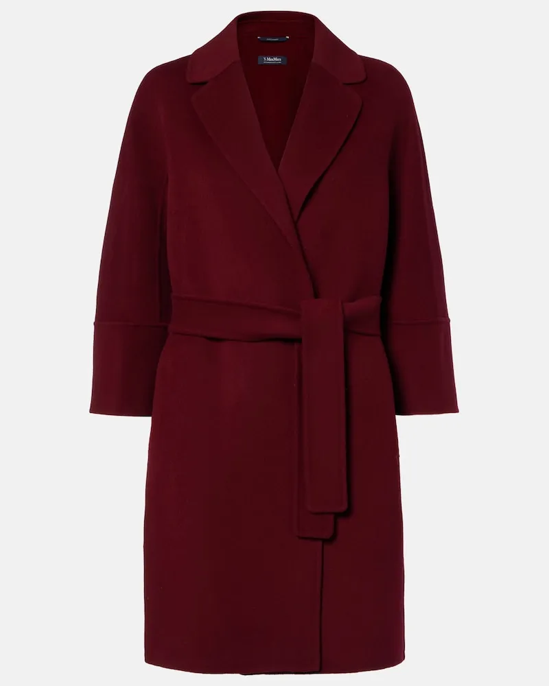 Max Mara Mantel aus Wolle Burgunderrot