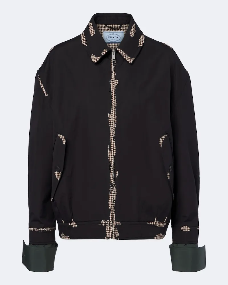 Prada Blouson aus Baumwoll-Devoré Schwarz