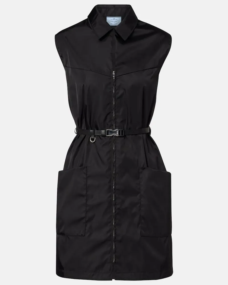 Prada Minikleid aus Re-Nylon Schwarz