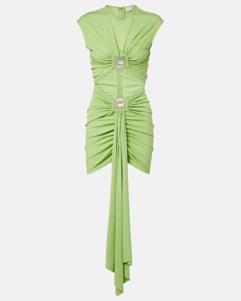 Christopher Esber Minikleid Bezel Quartz aus Jersey Grün