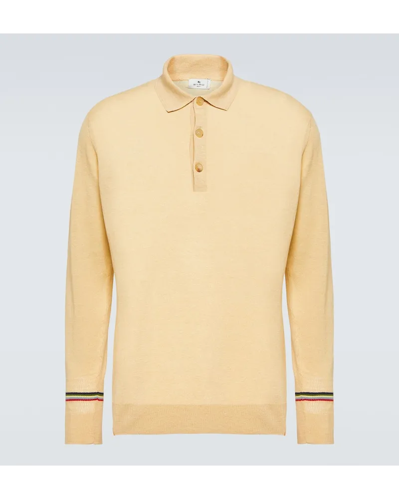 Etro Polopullover aus Leinen und Baumwolle Beige