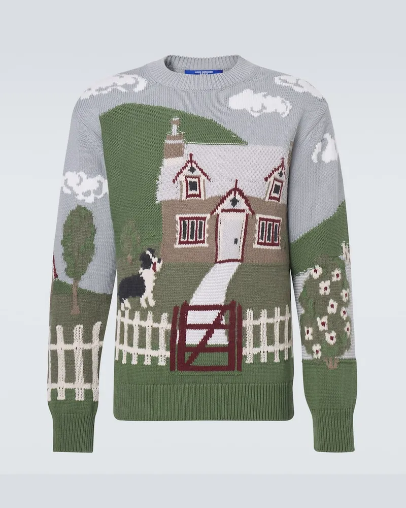 Junya Watanabe Pullover aus Baumwolle und Wolle Multicolor