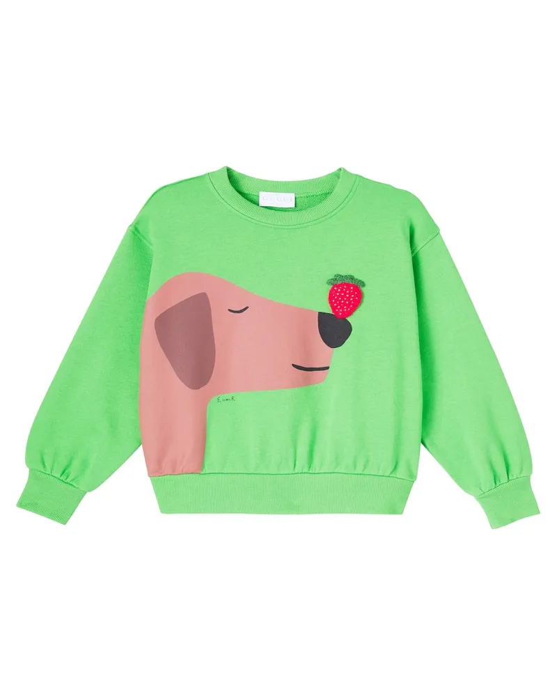 Gucci X Euan Roberts Bedrucktes Sweatshirt Grün