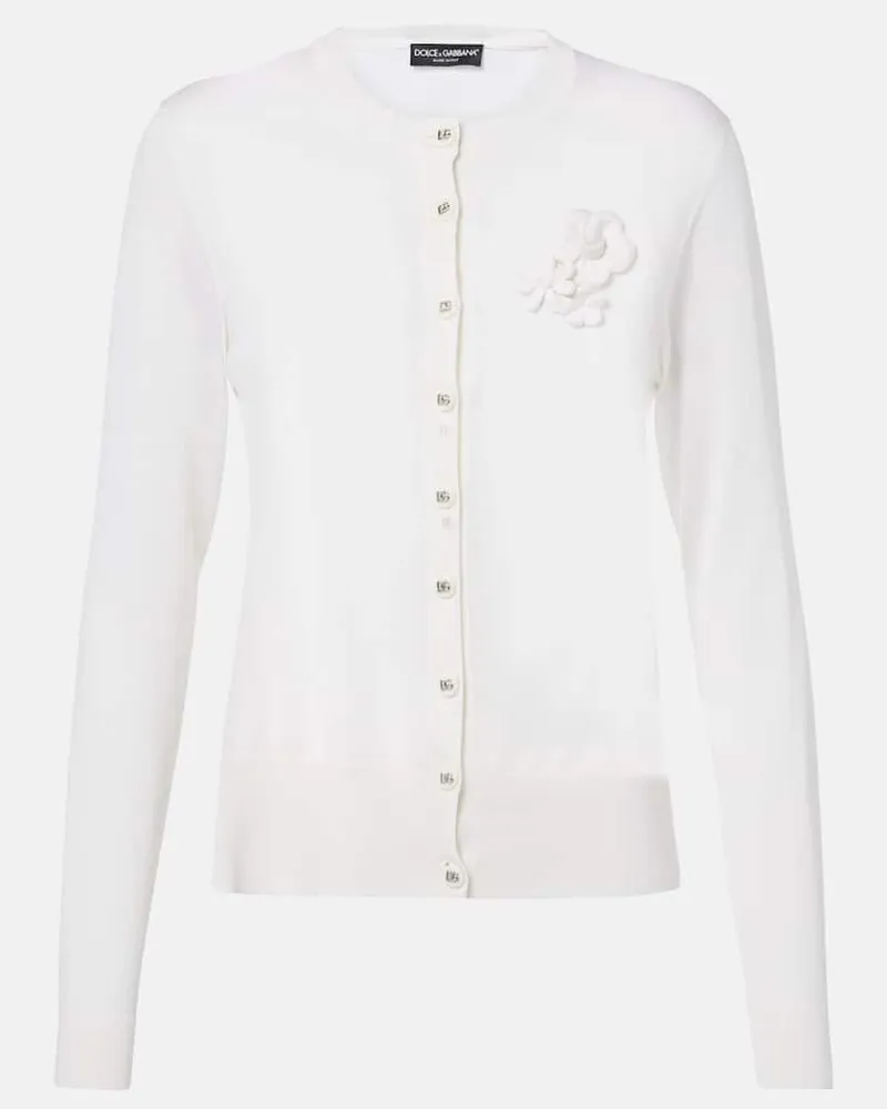 Dolce & Gabbana Cardigan aus Seide Weiß