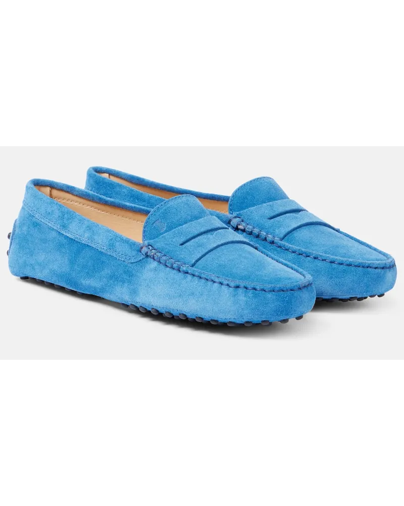 TOD'S Mokassins Gommino aus Veloursleder Blau