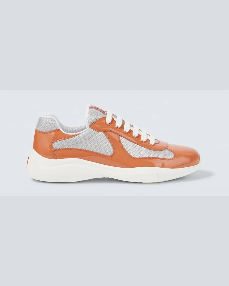 Prada Sneakers America's Cup mit Lackleder Orange