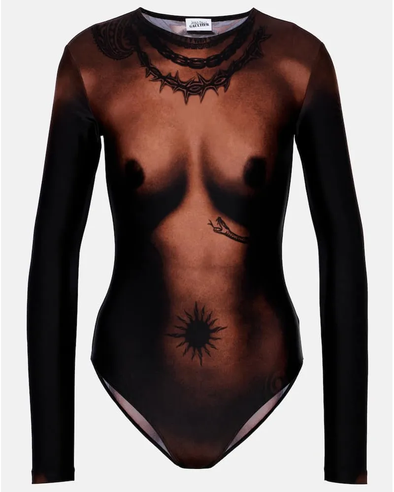 Jean Paul Gaultier Tattoo Collection Body aus Jersey Multicolor