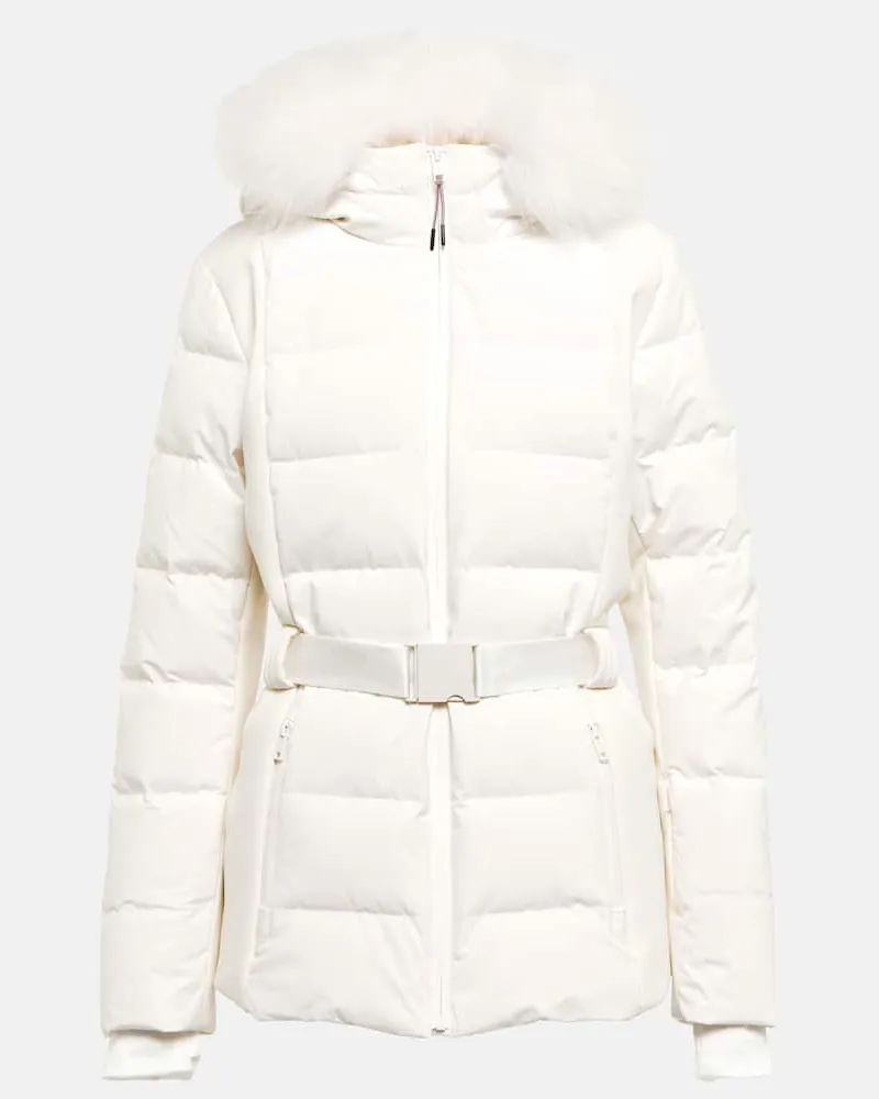 Yves Salomon Skijacke mit Shearling Weiß