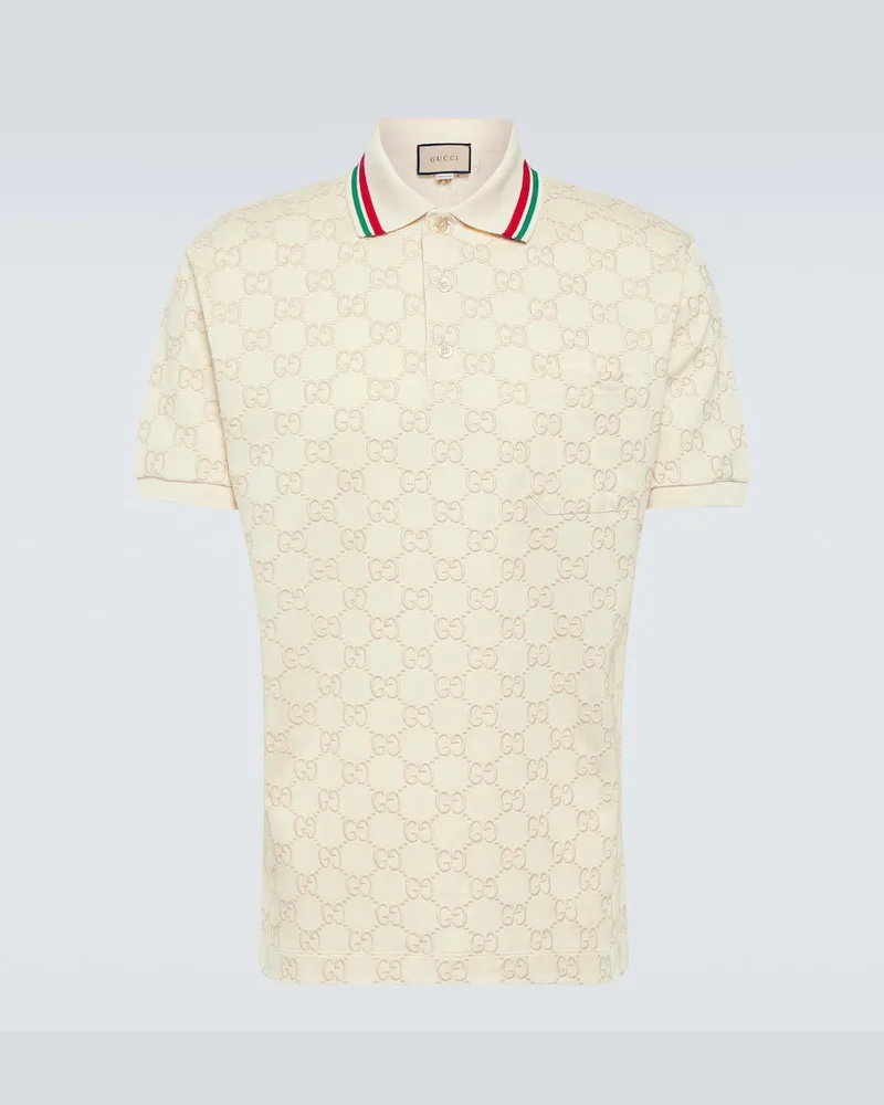 Gucci Polohemd GG aus Baumwolle Neutral
