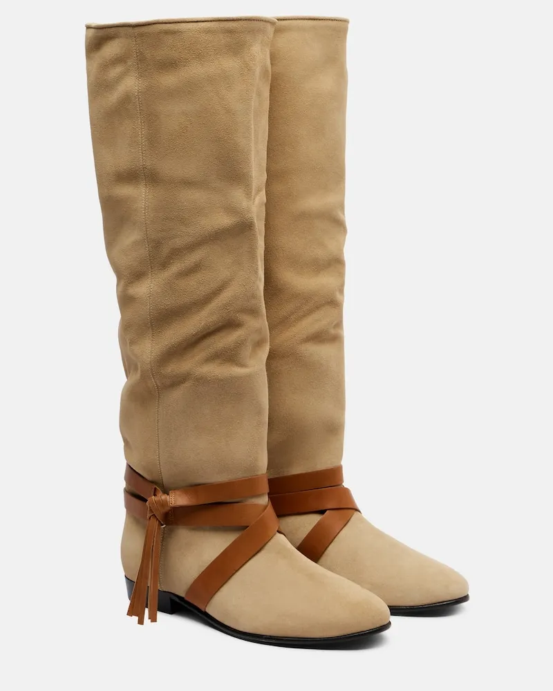 Isabel Marant Stiefel Silmon aus Veloursleder Beige