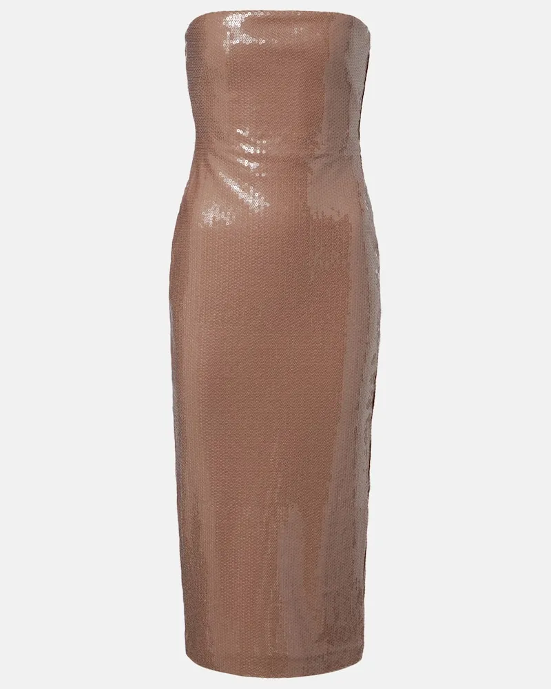 Alex Perry Midikleid mit Pailletten Beige