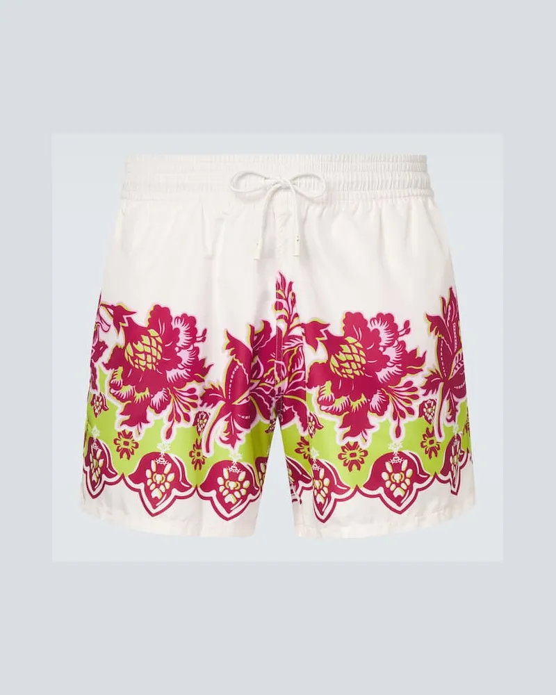 Etro Bedruckte Badehose Weiß