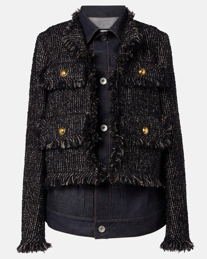 Sacai Jacke aus einem Wollgemisch Blau