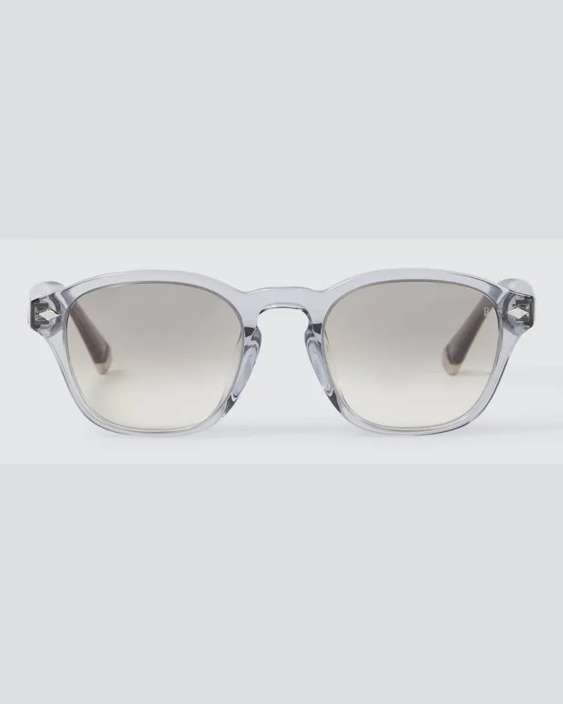 Brunello Cucinelli Runde Sonnenbrille Intarsia Rays Grau