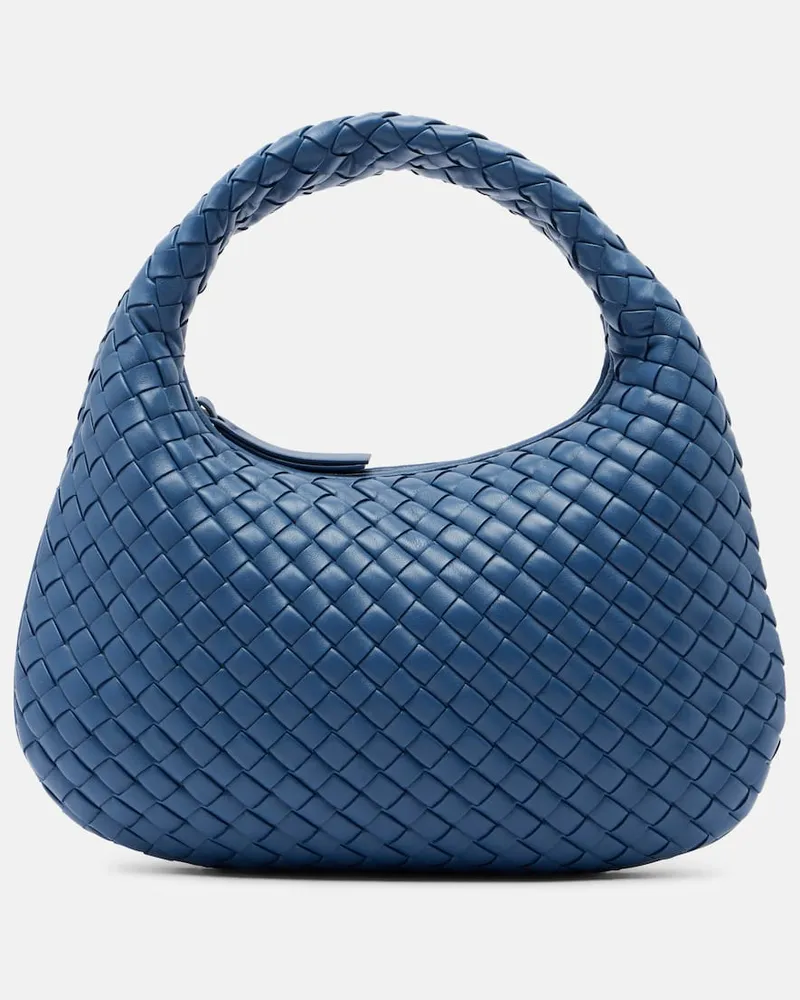 Bottega Veneta Schultertasche Little Veneta Small aus Leder Blau