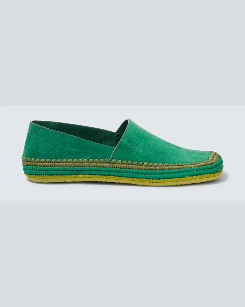 Loewe Paula's Ibiza Espadrilles Rio aus Veloursleder Grün