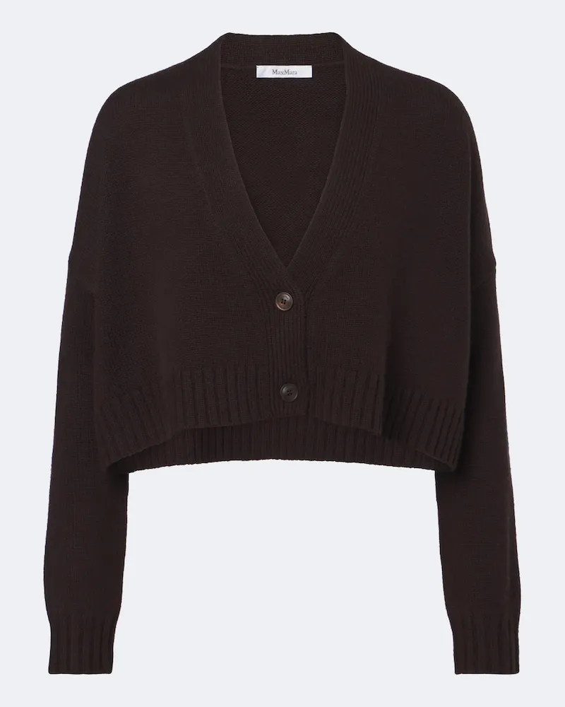 Max Mara Cropped Cardigan aus Wolle und Kaschmir Braun