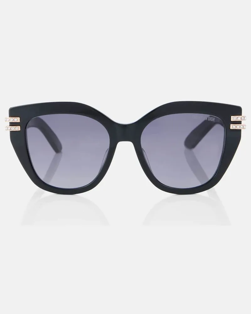 Dior Verzierte Sonnenbrille CDior B4I Butterfly Schwarz