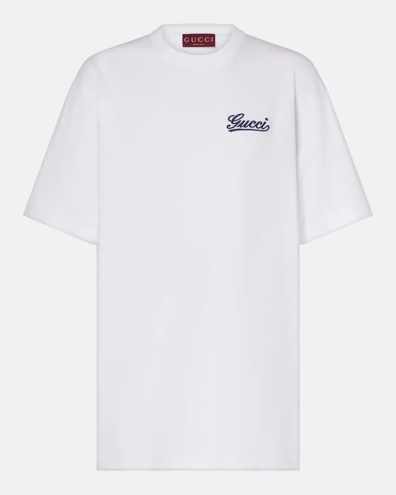 Gucci T-Shirt aus Baumwoll-Jersey Weiã