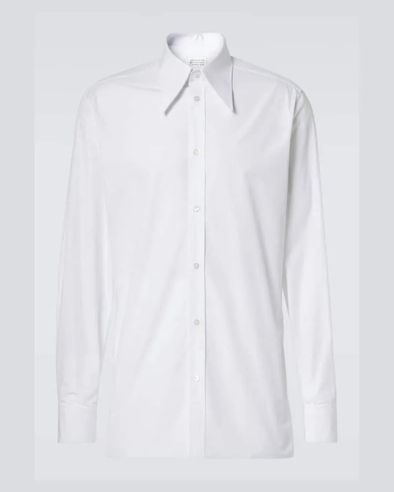 Maison Margiela Hemd aus Baumwollpopeline Weiß