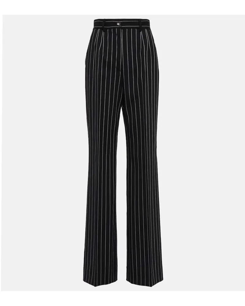 Dolce & Gabbana High-Rise-Hose aus einem Wollgemisch Schwarz