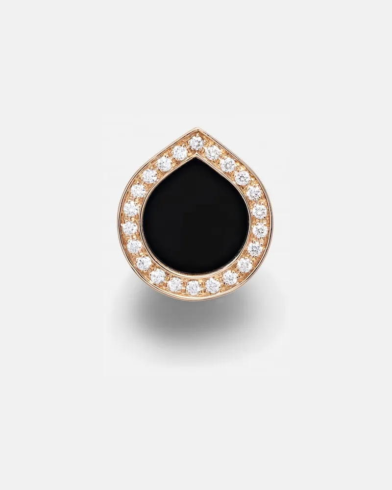 Repossi Einzelner Ohrring Antifer aus 18kt Roségold mit Diamanten und Onxy Multicolor