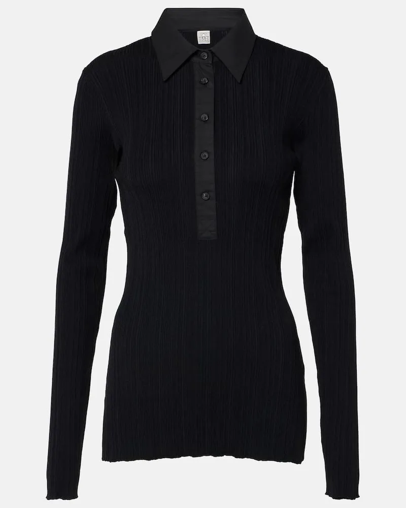 Totême Polopullover aus Jersey Schwarz