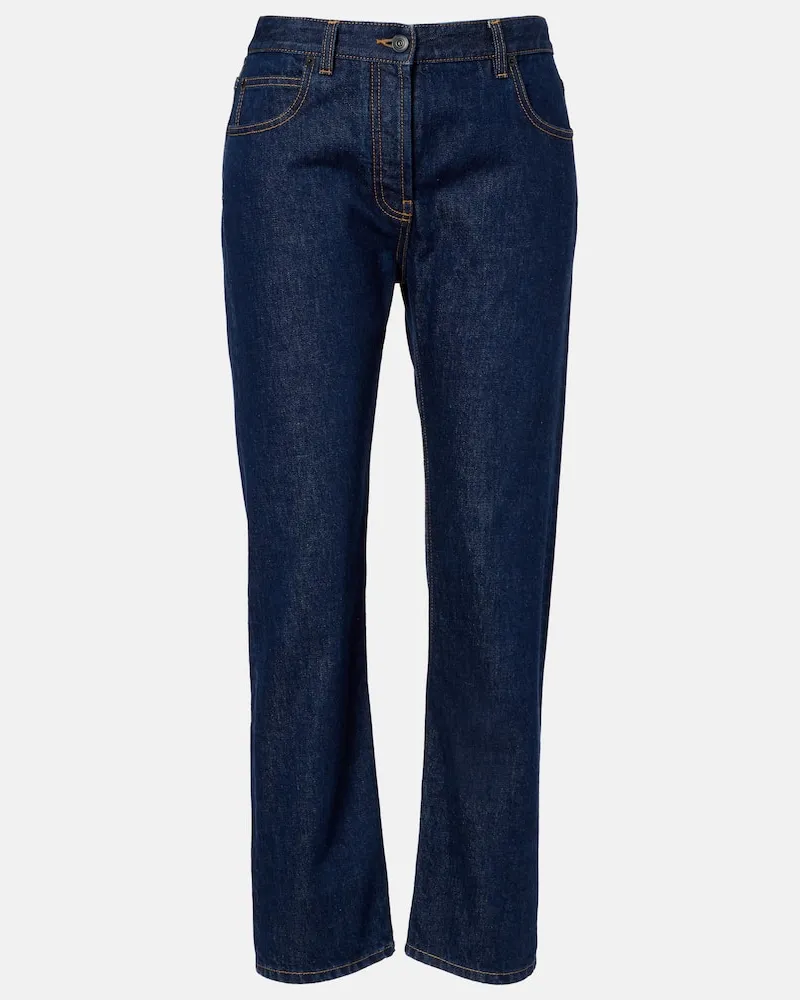 The Row Mid-Rise Straight Jeans Riaco Blau
