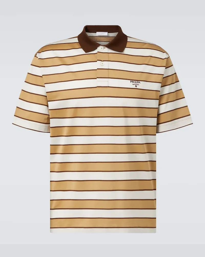 Prada Polohemd aus Baumwoll-Jersey Nude